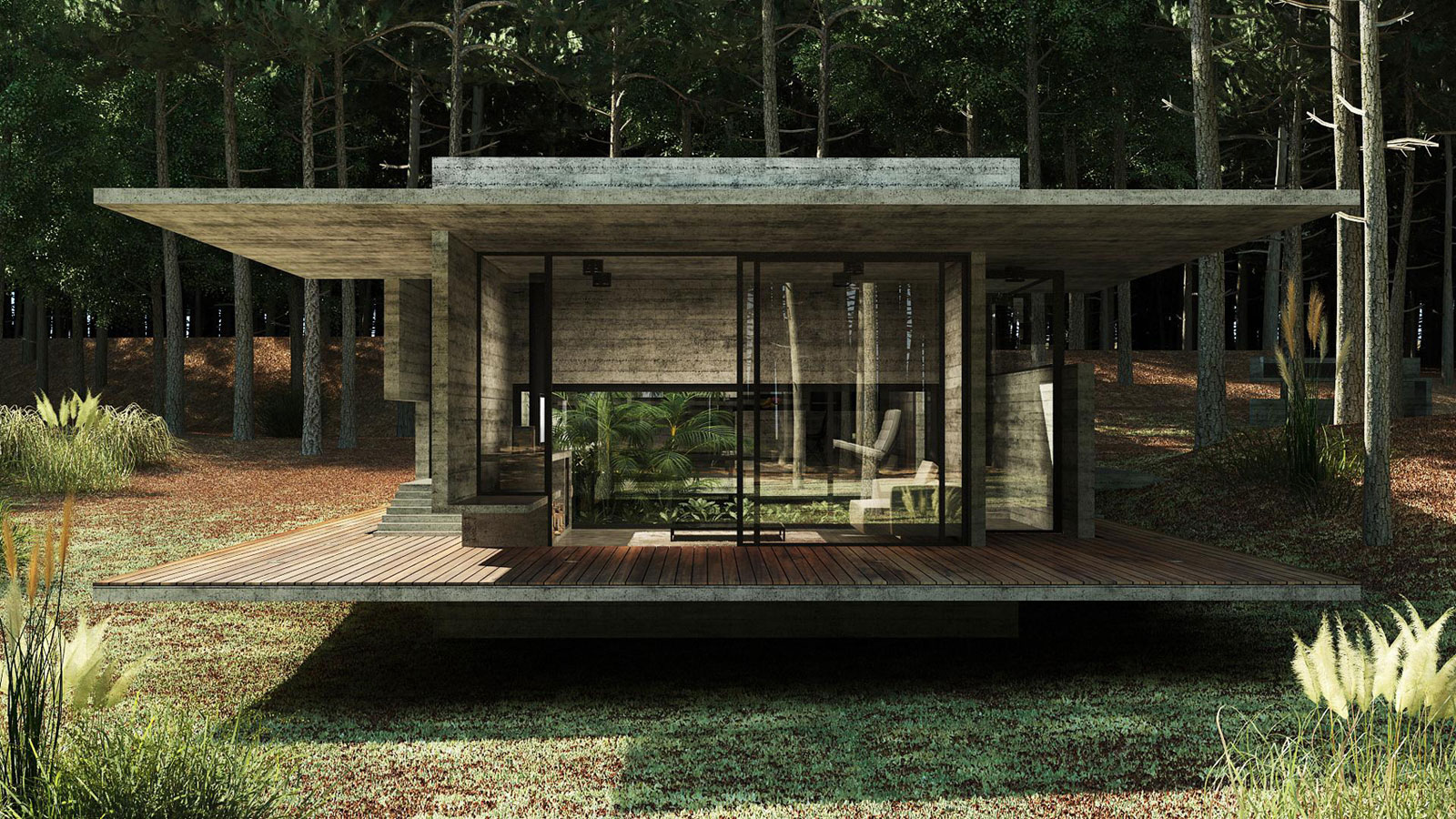 Concrete Forrest House in Costa Esmeralda by Besonias Almeida Arquitectos07