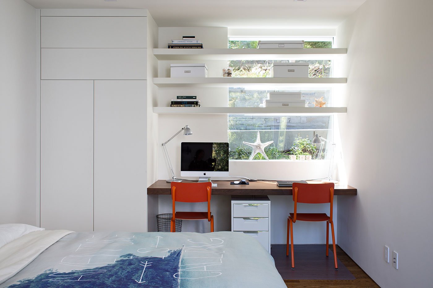 Minimal Modern Addition Home with Dark Grey Stuccoed Walls by Klopf Architecture-16