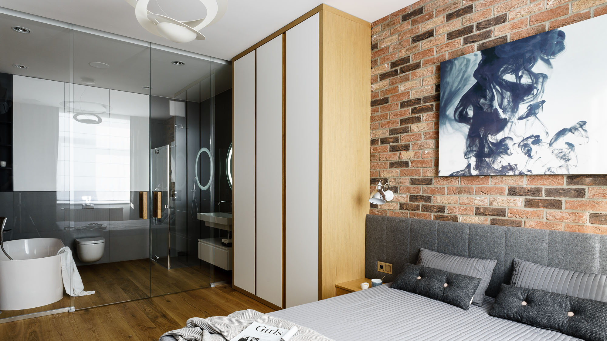 Modern Metallic, Wooden, White Theme Three Bedroom Apartment in Gdynia by Dragon Art-31
