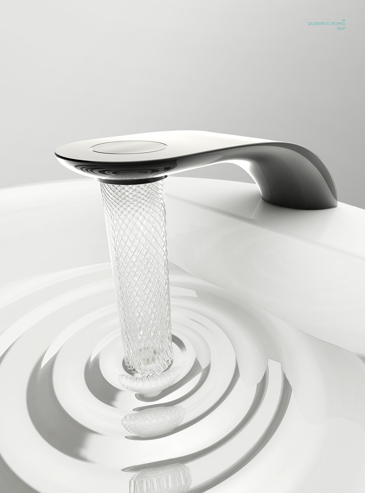 Stylish Swirl Bathroom Tap with Spiral Stream of Water and 15 Water Saving by Simin Qiu-08