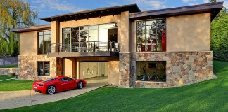 Modern Home Design Seen from a Fancy Car Addicted who has a 16-car garage