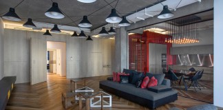 Contemporary Loft With Shipping Container in the Living Room in Saint Petersburg by DA Architects