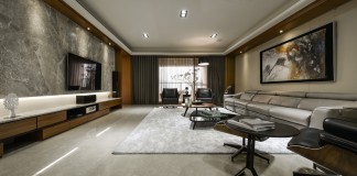 Wood and earthy colour palette modern apartment by Manson Hsiao of Hui-yu Interior Design