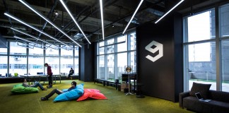 Minimalist black and white interior of 9GAG Office in Hong Kong designed by LAAB Architects