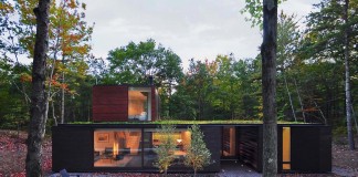 Small Pleated House in the forrest by Johnsen Schmaling Architects