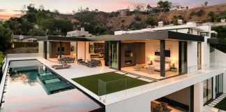 Ultramodern Marcheeta I located on a tight lot in the hills above Sunset plaza