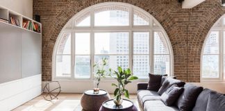 Roof warehouse redesign with beautiful arched windows