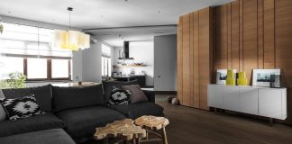 Stylish contemporary flat in Saint Petersburg designed in contrasting colors and materials
