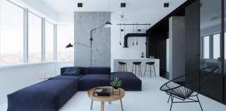 Urban minimalist apartment in Kiev managed to imprint personality without breaking visual harmony
