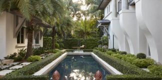 Mediterranean style villa in the historic Sunset Drive in Coral Gables, Florida