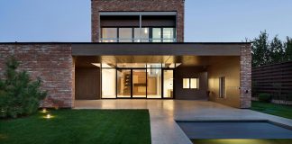 Modern home built by recycled second-hand bricks reclaimed from demolished buildings