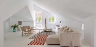 Penthouse with classic and historic elements on a the lower floor and modern, minimalistic on the upper floor