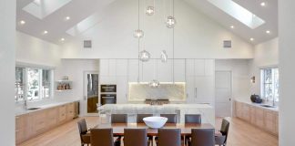 Modern light-filled farmhouse interior designed by Christine Curry Design