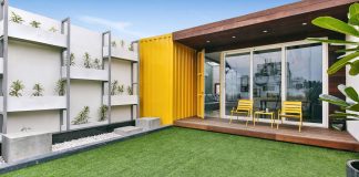 Shipping container home that gives a unique and unusual look