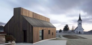 Oiled larch boards define the exterior relating to the traditional finish of the Chimney vernacular barn