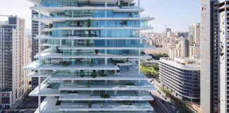 Beirut Terraces by Herzog & de Meuron: a modern multilayered 119-metre tall building with many terraces and overhangs