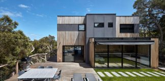 Blairgowrie Beach House on the Mornington Peninsula on a steeply sloped site by DX Architects