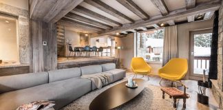 Méribel chalet mixes well the traditional look of an mountain home with a modern luxury interior design