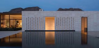 A modern, yet archaic architecture of the walls for a house in Paradise Valley
