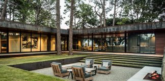 Residence above Cedar Creek Lake where there is harmony between built structure and the site