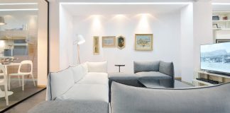 An apartment in Bucharest where spaces are not closed off in isolated rooms