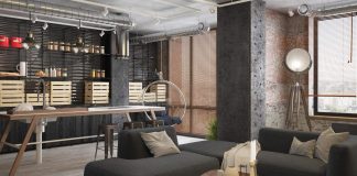 Industrial apartment located in Moscow visualized by Eugene Shvetsov