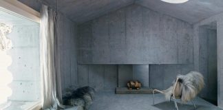 An unusual holiday cabin made of concrete in Switzerland