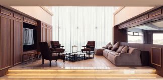 Apartment designed with both classical and modern pieces and taking full advantage of natural lighting