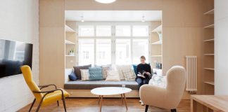 Apartment with the whole interior designed in light natural colour tones
