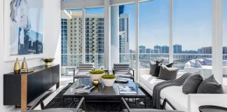 Meridith Baer Home designed the Chateau Beach, a contemporary apartment in Miami with stunning views