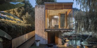 Twin Tea House by Hill Architecture is designed based on the Sleeping Cloud Pavilion