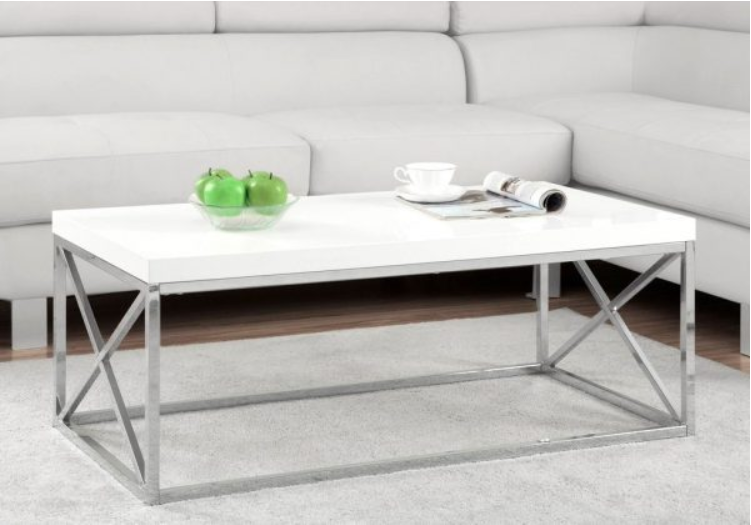Modern Coffee Tables To Add Style, White High Gloss Coffee Table With Chrome Legs