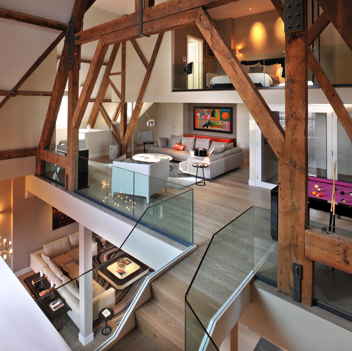 Double height living rooms